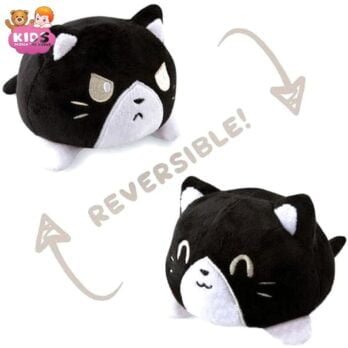Chat Réversible En Peluche Noire