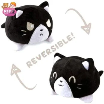 Chat Réversible En Peluche Noire