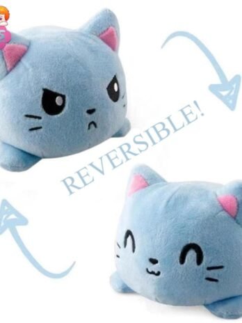 Peluche De Chat Bleu Réversible