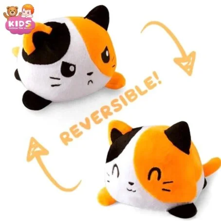 Chat en peluche réversible