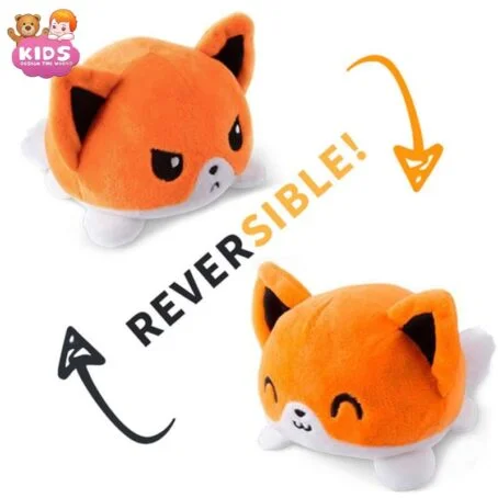 Jouet en peluche de chat réversible