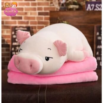 Porc En Peluche Blanc Endormi