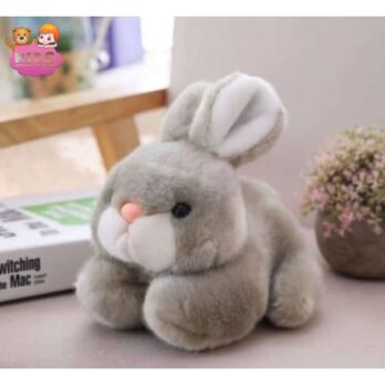 Peluche De Lapin Gris Doux