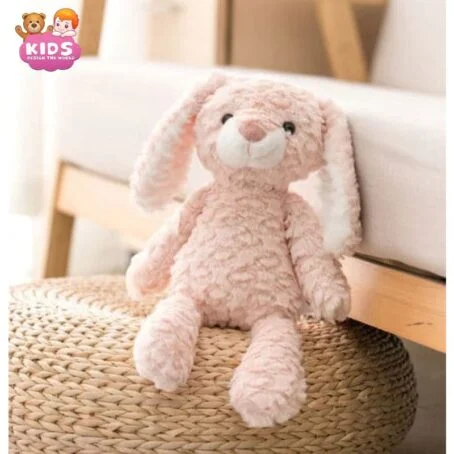 Peluche de lapin rose doux