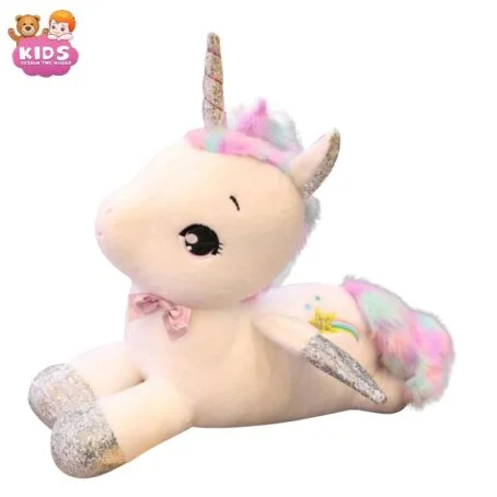 Peluche de licorne avec de beaux yeux