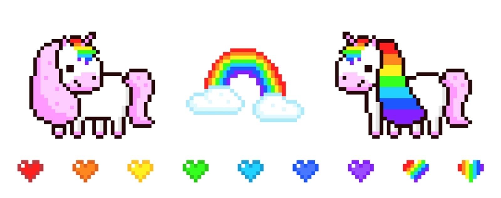 TOP 20 Pixel Art Licorne 18 licorne-arc-en-ciel