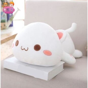 Chat Blanc En Peluche Kawaii