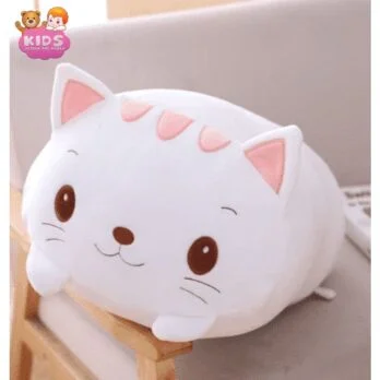 Oreiller En Peluche Chat Blanc