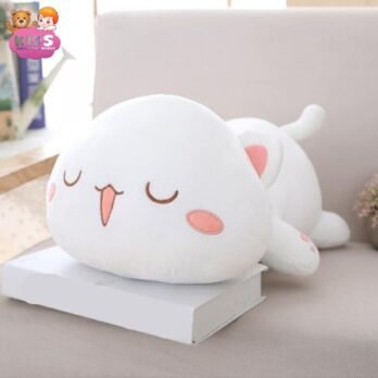 Chat En Peluche Blanc Kawaii Dormant