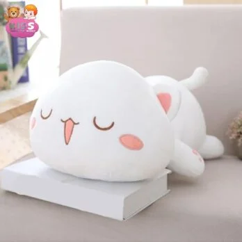 Chat En Peluche Blanc Kawaii Dormant