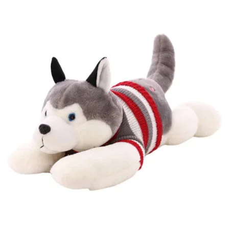 Loup en peluche habillé