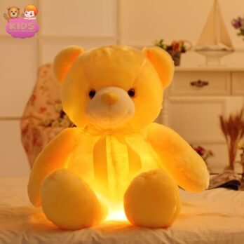 Ours En Peluche Avec Led Jaune Et Oreiller