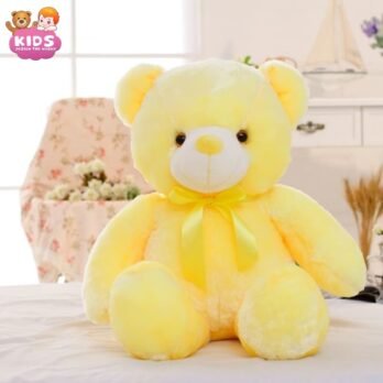 Ours En Peluche Avec Led Jaune Et Oreiller